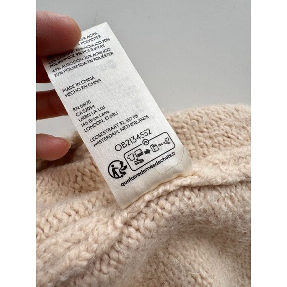 FREE PEOPLE Audrey Beige Cotton Blend Knit Bodycon Sweater Tank Dress, Size M - Picture 10 of 11